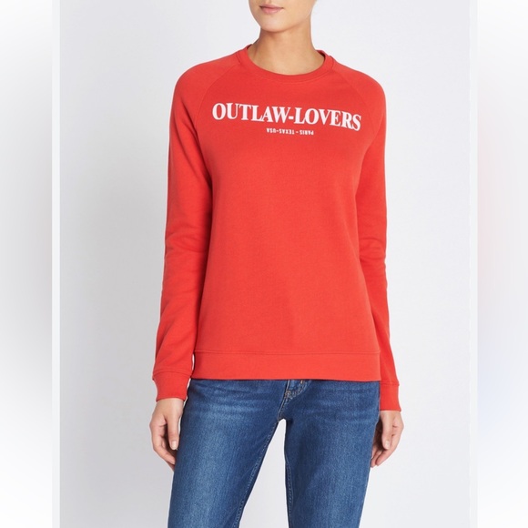 ZOE KARSSEN OUTLAW LOVERS LOOSE FIT SWEATSHIRT - AURORA. Size Small. - Picture 1 of 11